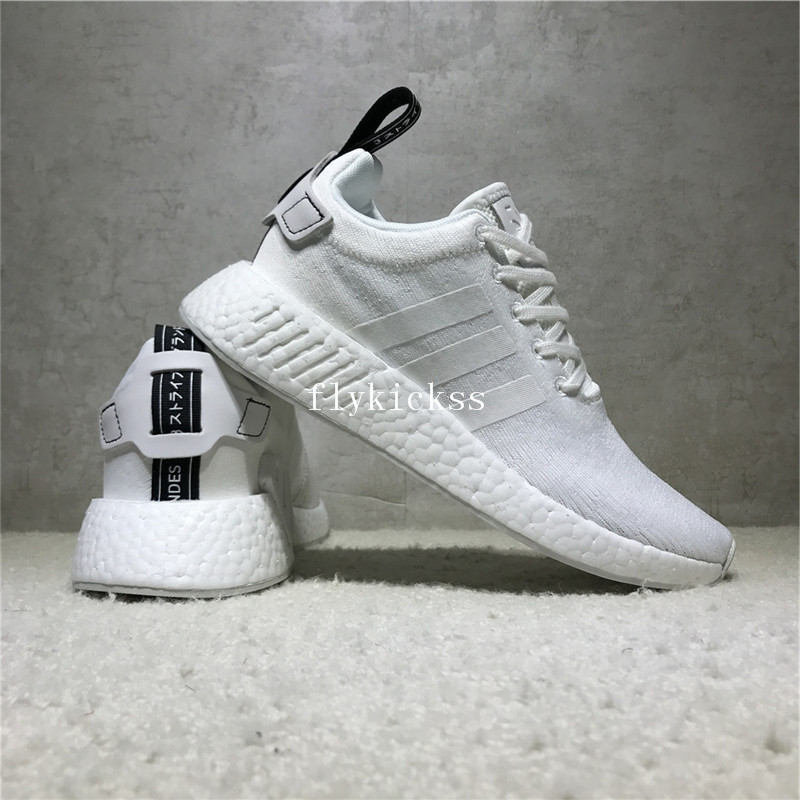 Real Boost Adidas NMD R2 White Black